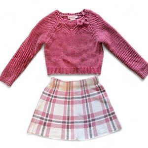 TOMMY BAHAMA MATCHING
SWEATER SKIRT SET. SUPER SOFT MUAVE CHENILLE TOP. SIZE 5/6